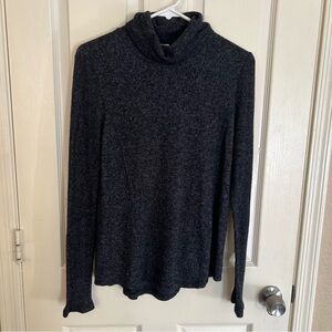 Anthropologie Heathered Gray/Black Turtleneck Sweater